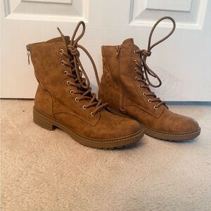 Brown Lace-Up Ankle Boots